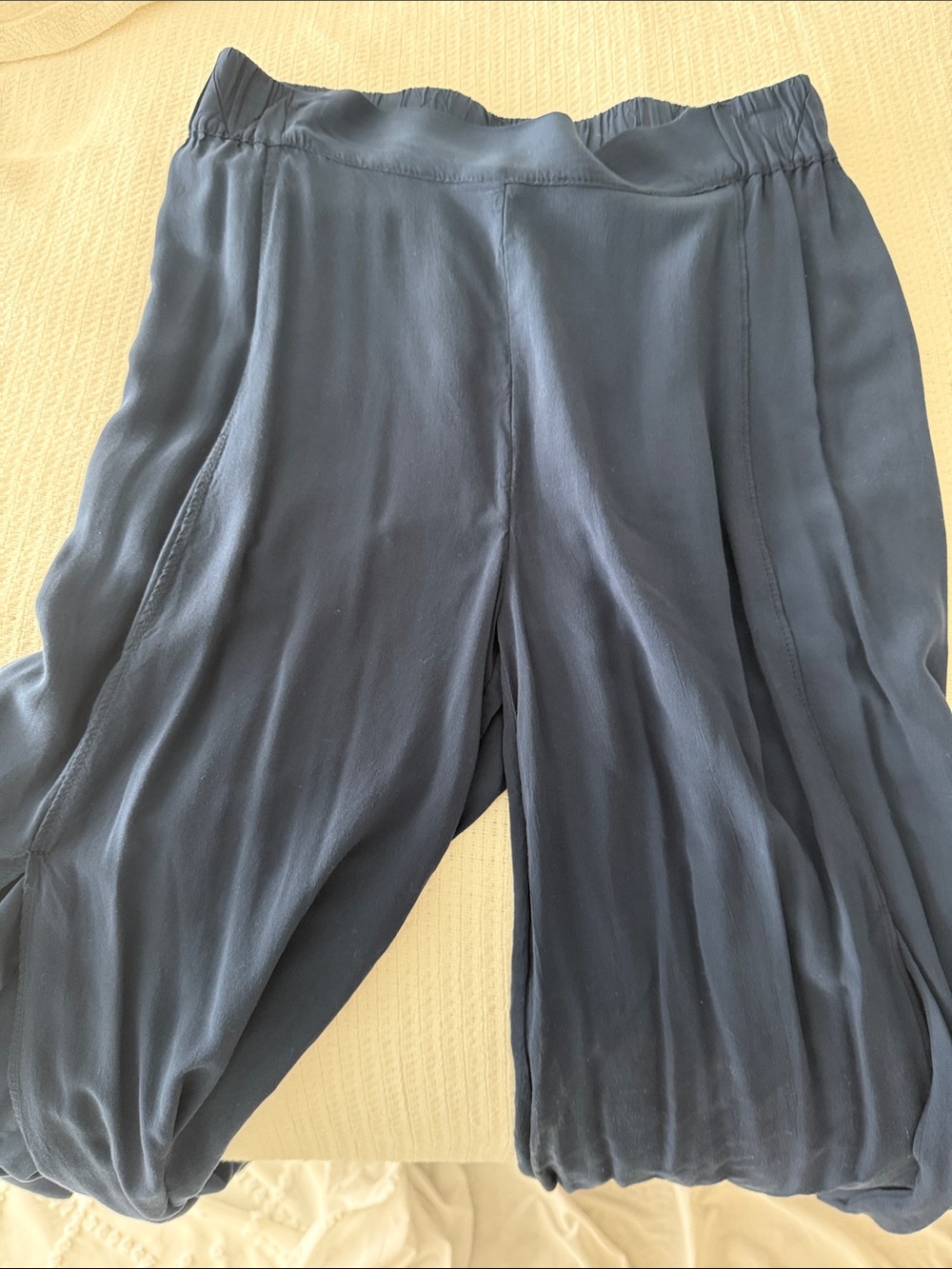 Vix  by Paula Hermmany Women's Navy Wide-Leg Pleated Pants lined beach pants